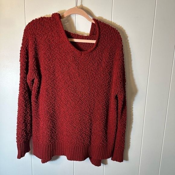 Impressions Burgundy Hooded Popcorn Knit Tunic, Women’s Size S/M - Picture 7 of 11
